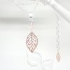 collier minimaliste feuilles et perles estampes mariage cérémonie argenté or rose gold