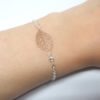 bracelet minimaliste feuilles perles estampes mariage cérémonie argenté rose gold rose