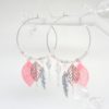 boucles d'oreilles créoles feuilles plumes attrape-rêves