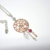 collier étoiles feuille goutte perles en verre de Bohême fines estampes or rose gold argenté fuchsia gris irisé Odacassie