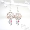 Boucles d'oreilles étoiles feuilles gouttes perles en verre de Bohême fines estampes or rose gold argenté fuchsia gris irisé Odacassie