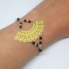 bracelet éventail doré noir argenté style japonisant asiatique estampe chic tendance bijou fait main par Odacassie