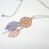 Collier attrape-rêves dreamcatcher bijou de tête feuilles fleur perles or rose rose gold argenté lilas mauve création édition limitée Odacassie