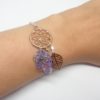 Bracelet attrape-rêve dreamcatcher bijou de tête feuilles fleur perles or rose rose gold argenté lilas mauve création édition limitée Odacassie