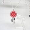 collier estampes rouge et noir