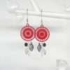 boucles d'oreilles estampes rouges et noires