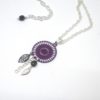 collier rosace violet et noir