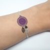 bracelet rosace violet et noir