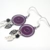 Boucles d'oreilles rosaces violettes et noires