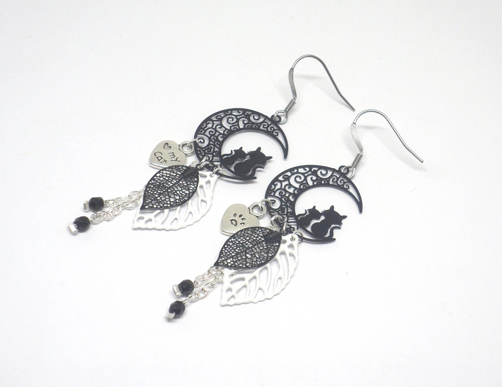 Boucles d'oreilles Chat Doré TASSKAT™  Boucle d oreille chat, Boucle d' oreille, Boucles