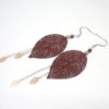 Boucles d'oreilles feuilles et perles coloris au choix fines estampes pièces uniques Odacassie bijoux et accessoires faits main