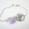 Bracelet papillon argenté mauve blanc acier inoxydable effet miroir esprit attrape-rêves tendance mariage cérémonie bijou édition limitée par Odacassie bijoux et accessoires faits main les créations de Cassandre