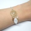 Bracelet attrape-rêves doré blanc et argenté dreamcatcher feuilles et perle strass transparent bijou par Odacassie les créations de Cassandre bijoux et accessoires faits main bijoux poétiques bohèmes et romantiques