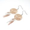 Boucles d'oreilles spirales or rose argenté blanc feuilles plumes perles crochets acier inoxydable boucles d'oreilles mariage cérémonie par Odacassie les créations de Cassandre bijoux et accesoires faits main bijoux poétiques bohèmes romantiques