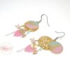 Boucles d'oreilles dorées triangles rose vert menthe oiseaux origami feuilles perles en verre de Bohême pendentifs striés boucles d'oreilles pendantes acier inoxydable par Odacassie les créations de Cassandre bijoux et accessoires poétiques bohèmes romantiques idée cadeau femme