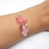 Bracelet licorne au choix noir rose ou violet esprit attrape-rêves doré feuilles perles rosace par Odacassie les créations de Cassandre bijoux et accessoires faits main bijoux poétiques bijoux bohèmes bijoux romantiques