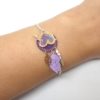 Bracelet licorne au choix noir rose ou violet esprit attrape-rêves doré feuilles perles rosace par Odacassie les créations de Cassandre bijoux et accessoires faits main bijoux poétiques bijoux bohèmes bijoux romantiques