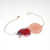 Bracelet renard couleurs automnales fines estampes rouge ocre violet rose beige orange bracelet attrape-rêves dreamcatcher par Odacassie les créations de Cassandre bijoux et accessoires faits main bijoux poétiques bijoux bohèmes bijoux romantiques