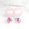 Boucles d'oreilles rose violet argenté or rose estampes rosaces stylisées feuilles fleurs perles acier inoxydable par Odacassie les créations de Cassandre bijoux et accessoires faits main bijoux poétiques bijoux bohèmes bijoux romantiques