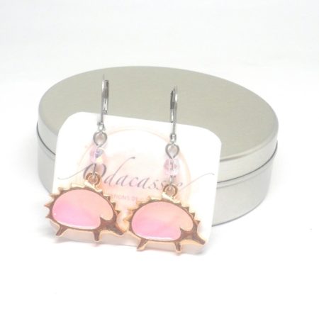 Boucles D’oreilles Clips Immenses En Résine Dorée Pailletée – 10 Cm – Occasion