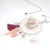 Bola de grossesse camaïeu de rose or rose gold argenté fuchsia foncé cage ailes d'anges plume feuilles pompon oiseaux origami estampes pièce unique réalisée sur mesure bola personnalisable par Odacassie les créations de Cassandre bijoux et accessoires faits main bijoux poétiques bijoux bohèmes bijoux romantiques idée cadeau naissance idée cadeau grossesse idée cadeau femme enceinte