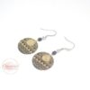 Boucles d'oreilles pailletées collection fêtes de fin d'année 2019 modèle n°1 doré noir crochets d'oreilles acier inoxydable édition limitée par Odacassie les créations de Cassandre bijoux et accessoires faits main bijoux poétiques bijoux bohèmes bijoux romantiques idée cadaeau femme idée cadeau femme Noël