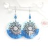 Boucles d'oreilles acétate de cellulose tons de bleu acier inoxydable perles en verre de Bohême boucles d'oreilles grand format édition très limitée par Odacassie les créations de Cassandre bijoux et accessoires faits main bijoux poétiques bijoux bohèmes bijoux romantiques idée cadeau femme idée cadeau noël