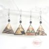 Boucles d'oreilles pailletées triangles doré motif au choix zèbre losange multicolore léopard collection fêtes de fin d'année 2019 5 crochets d'oreilles acier inoxydable édition limitée par Odacassie les créations de Cassandre bijoux et accessoires faits main bijoux poétiques bijoux bohèmes bijoux romantiques idée cadaeau femme idée cadeau femme Noël