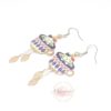 Boucles d'oreilles chats endormis dans des tasses feuilles perles multicolore doré blanc acier inoxydable bijou en édition limitée par Odacassie les créations de Cassandre bijoux et accessoires faits main bijoux poétiques bijoux bohèmes bijoux romantiques idée cadeau femme