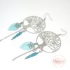 Boucles d'oreilles arbre et papillons en relief estampes feuilles et plumes breloques fleurs perles en verre de Bohême acier inoxydable boucles d'oreilles romantiques par Odacassie les créations de Cassandre bijoux et accessoires faits main bjoux poétiques bijoux bohèmes bijoux romantiques idée cadeau femme idée cadeau fête des mères