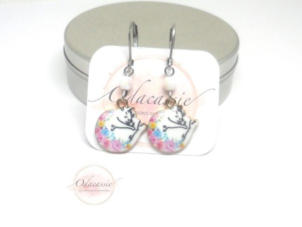 Boucles d'oreilles petits chats endormis collection enfant par Odacassie