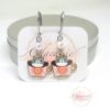 Boucles d'oreilles collection enfant chats tasses fleuries par Odacassie