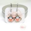 Boucles d'oreilles collection enfant chats tasses fleuries par Odacassie