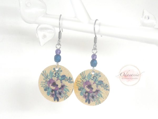 Boucles d'oreilles pailletées nouvelle collection 2020 fleurs