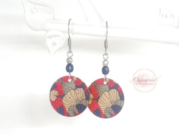 Boucles d'oreilles ginkgo boucles pailletées par Odacassie