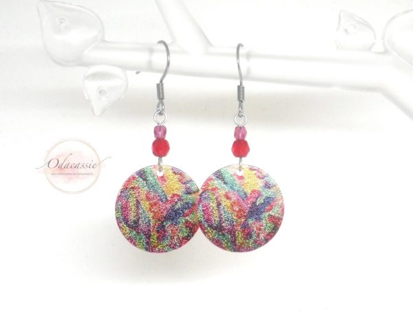 Boucles d'oreilles motifs abstraits collection pailletée 2020 Odacassie