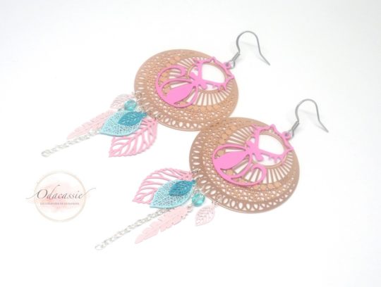 Boucles d'oreilles chats girly esprit attrape-rêves par Odacassie