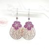 Boucles d'oreilles gouttes et fleurs coloris au choix fines estampes par Odacassie