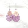 Boucles d'oreilles gouttes et fleurs coloris au choix fines estampes par Odacassie