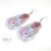 Boucles d'oreilles grands chandeliers colorées feuilles fleurs perles Odacassie