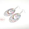 Boucles d'oreilles ovales multicolores estampes feuilles perles Odacassie