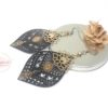 Boucles d'oreilles fleurs de lotus au choix doré ou argenté noir par Odacassie