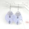 Boucles d'oreilles lotus bleu lavande argenté bleu nuit fleurs de lotus par Odacassie