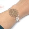 Bracelet dreamcatcher blanc or rose fines estampes acier inoxydable par Odacassie