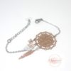 Bracelet dreamcatcher blanc or rose fines estampes acier inoxydable par Odacassie