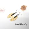 Boucles d'oreilles dorées et noires au choix pièces uniques par Odacassie