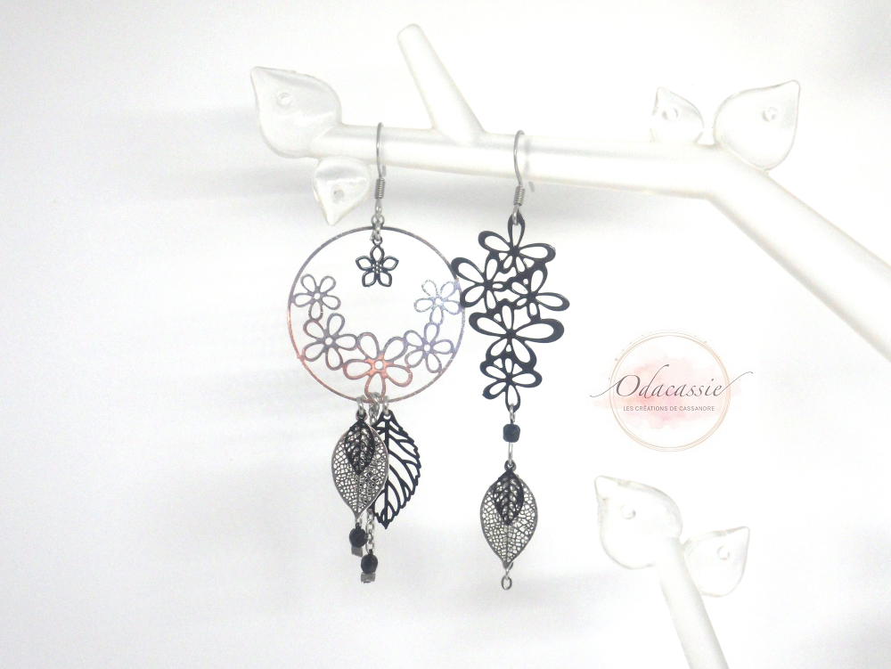 Boucles D'oreilles Créoles Fleuries En Acier Inoxydable - Style Rétro élégant, Dorées - Pour Quotidien, Fêtes, événements Spéciaux