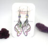 Boucles d'oreilles ailes irisées reflets muliticolores acier inoxydable fleurs perles par Odacassie