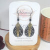 Boucles d'oreilles gouttes noir doré sequins perles acier inox par Odacassie