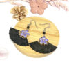 Boucles d'oreilles éventails stylisés noir mauve par Odacassie